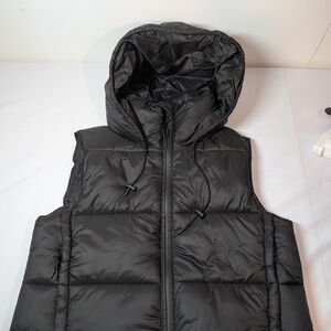 Zara Black Hooded Vest Bodywarmer Gilet Size M  Women.